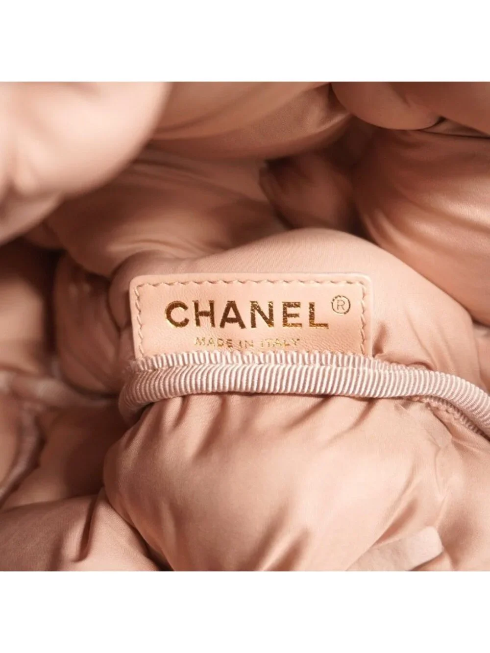 Chanel Backpack Bubble Quilt Leather Blue Gold
